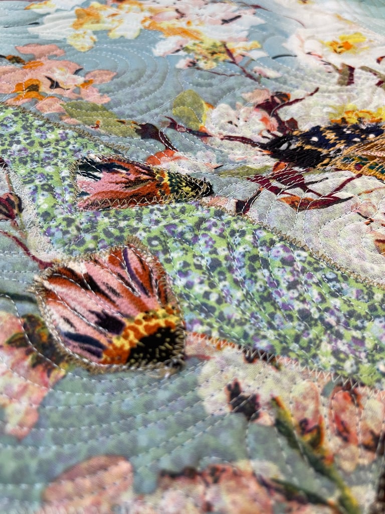 'Amidst the Blooming Holiday' - Birdy wall art for bird-lovers,  53x38cm Image 3