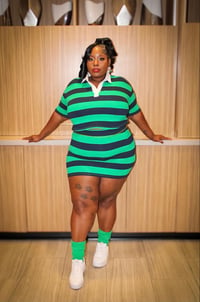 Image 1 of Stripe & Serve Skirt Set