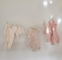 Image 4 of Organic Cotton Baby Jumpsuit & Hat Set – Cream