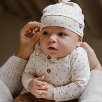 Image 1 of Organic Cotton Baby Boy 3-Piece Set – Cream & Brown