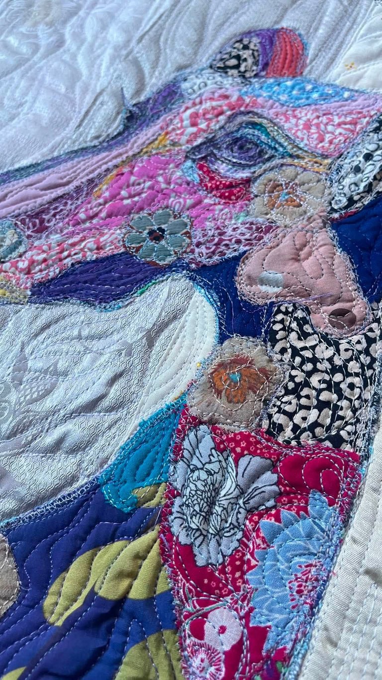 Fragility — Original Greyhound Textile Art Quilt, Elegant Pet Decor, 45x38cm Image 8