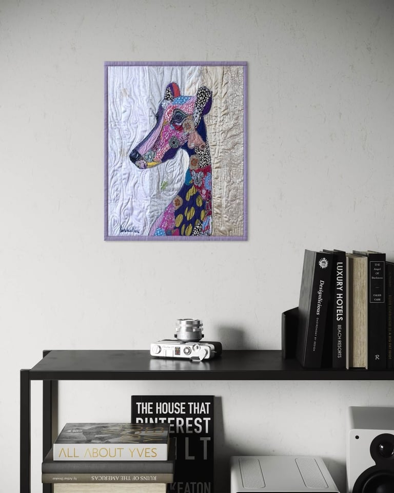 Fragility — Original Greyhound Textile Art Quilt, Elegant Pet Decor, 45x38cm Image 9