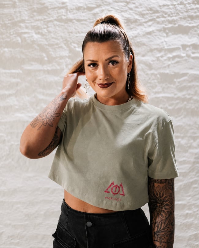 Croptop "Statue" green