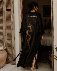 Image 5 of 🪩VINTAGE HAND-DYED SILK DRAGON KIMONO • IBIZA • ONE SIZE