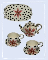 Image 4 of madonna lily polka tea set 