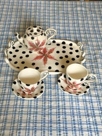 Image 3 of madonna lily polka tea set 