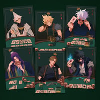 Image 2 of Poker Postcards! High Stakes Heartthrobs! LADS, RE4,JJK,HONKAI, AND MORE!