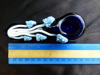 Image 2 of Mushroom Cluster Sculpture Glass Bowl Blue and White Caps