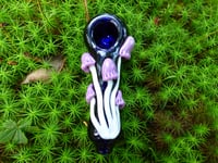 Image 1 of Purple Mushroom Cluster Sculpture Glass Bowl