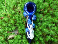 Image 1 of Trippy Blue Mushroom Cluster Glass Bowl