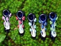 Image 3 of Trippy Blue Mushroom Cluster Glass Bowl