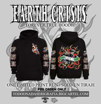 Image 1 of PRE ORDEN : EARTH CRISIS / forever true hoodie BLACK / only 50 items limited