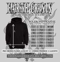 Image 2 of PRE ORDEN : EARTH CRISIS / forever true hoodie BLACK / only 50 items limited