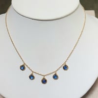 Image 2 of GOLD 5 STONE KYANITE NECKLACE