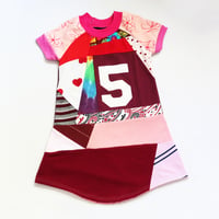 Image 3 of double upcycled size 5T five 5 5th fifth bday party birthday courtneycourtney patchwork dress