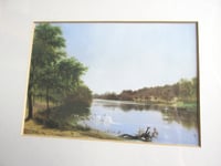 Image 6 of A Quiet River 1872 by James Roberts, Vintage Small Art Print in Wooden Frame