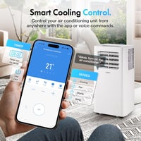 Image 4 of 12000 BTU Portable Air Conditioner with WiFi, Dehumidifier, Sleep Mode &amp; Remote Control