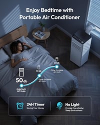 Image 6 of 9000 BTU Portable Air Conditioner with Dehumidifier, Sleep Mode &amp; Remote Control