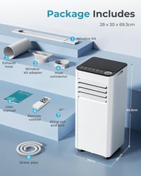 Image 9 of 9000 BTU Portable Air Conditioner with Dehumidifier, Sleep Mode &amp; Remote Control