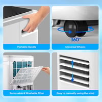 Image 9 of 9000 BTU Portable Air Conditioner with Heating, Dehumidifier, Sleep Mode &amp; Remote Control