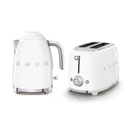 Image 1 of Smeg KLF03WHUK 1.7Ltr - 3kw Kettle and TSF01WHUK 2 Slice Toaster Set in White