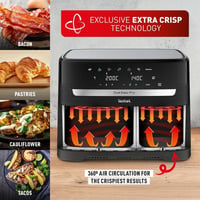 Image 4 of Tefal Easy Fry Dual Zone Digital Air Fryer, 2 Drawers, 8.3L, 8in1, Air Fry, Extra Crisp, Roast, B...