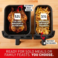 Image 6 of Tefal Easy Fry Dual Zone Digital Air Fryer, 2 Drawers, 8.3L, 8in1, Air Fry, Extra Crisp, Roast, B...