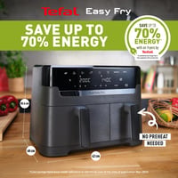 Image 8 of Tefal Easy Fry Dual Zone Digital Air Fryer, 2 Drawers, 8.3L, 8in1, Air Fry, Extra Crisp, Roast, Bake