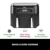 Image 2 of Ninja Foodi Dual Zone Digital Air Fryer, 2 Drawers, 7.6L, 6-in-1, Uses No Oil, Air Fry, Max Crisp...