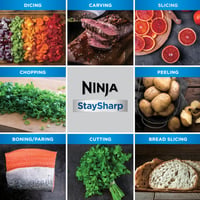Image 5 of Ninja Foodi StaySharp Knife Block with Integrated Sharpener; 5 Knives and Scissors (1 pair), Shar...