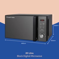 Image 8 of Russell Hobbs RHM2076B 20 Litre 800 W Black Digital Solo Microwave with 5 Power Levels