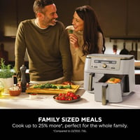 Image 5 of Ninja MAX Dual Zone Digital Air Fryer, 2 Drawers, 9.5L, 6-in-1, Uses No Oil, Air Fry, Max Crisp