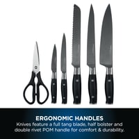 Image 7 of Ninja Foodi StaySharp Knife Block with Integrated Sharpener; 5 Knives and Scissors (1 pair), Shar...