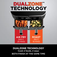 Image 7 of Ninja Foodi Dual Zone Digital Air Fryer, 2 Drawers, 7.6L, 6-in-1, Uses No Oil, Air Fry, Max Crisp...