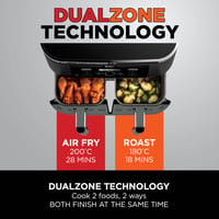 Image 6 of Ninja Foodi Dual Zone Digital Air Fryer, 2 Drawers, 7.6L, 4-in-1, Uses No Oil, Air Fry, Max Crisp...