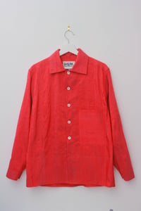 Image 1 of Coral Red Silk Shirt
