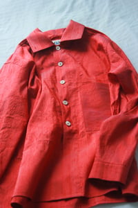 Image 3 of Coral Red Silk Shirt