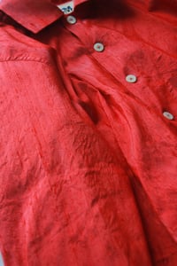 Image 4 of Coral Red Silk Shirt