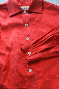 Image 2 of Coral Red Silk Shirt