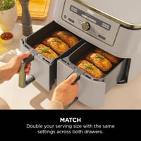 Image 7 of Ninja MAX Dual Zone Digital Air Fryer, 2 Drawers, 9.5L, 6-in-1, Uses No Oil, Air Fry, Max Crisp