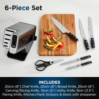 Image 10 of Ninja Foodi StaySharp Knife Block with Integrated Sharpener; 5 Knives and Scissors (1 pair), Shar...