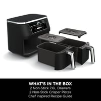 Image 9 of Ninja Foodi Dual Zone Digital Air Fryer, 2 Drawers, 7.6L, 4-in-1, Uses No Oil, Air Fry, Max Crisp...
