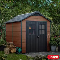 Image 2 of Keter Newton 7 x 9ft Double Door Outdoor Apex Plastic Garden Shed