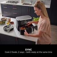 Image 11 of Ninja Foodi Dual Zone Digital Air Fryer, 2 Drawers, 7.6L, 6-in-1, Uses No Oil, Air Fry, Max Crisp...