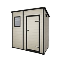 Image 1 of Keter Manor Outdoor Pent Single Door Garden Storage Shed 6 x 4ft Beige Brown Wood Effect