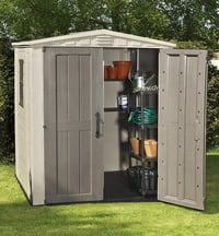 Image 2 of Keter Factor 6 x 6ft Double Door Outdoor Apex Plastic Garden Shed