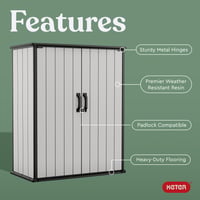 Image 8 of Keter Premier Shed Outdoor Resin Storage Shed with Shelf Brackets for Patio Furniture, Pool