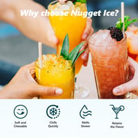 Image 3 of EUHOMY Nugget Ice Maker, Chewable Pellet Ice Machine with Handle, Ready in 6 Mins, 15.5kg/24H