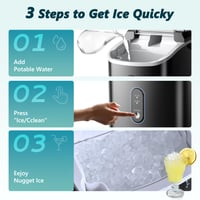 Image 5 of EUHOMY Nugget Ice Maker, Chewable Pellet Ice Machine with Handle, Ready in 6 Mins, 15.5kg/24H