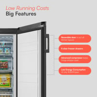 Image 2 of Cookology CTFZ160BK Tall Freestanding Freezer - Upright Freezer with 160 Litre Capacity
